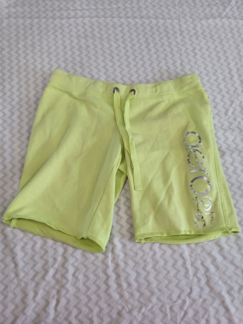 Aeropostale Women's Neon Lime Drawstring Shorts